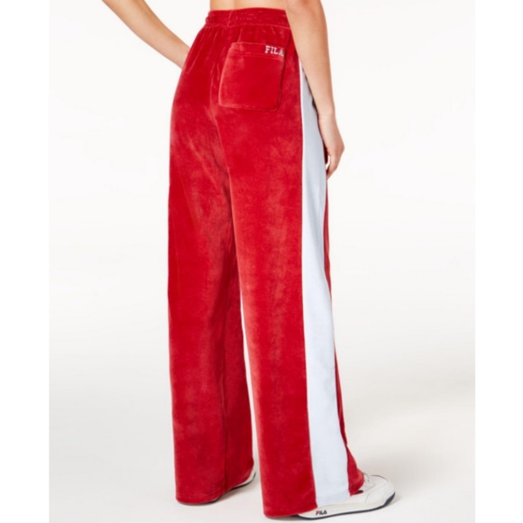 Fila Pants - Urban Outfitters Fila Flare Velvet Palazzo Pants